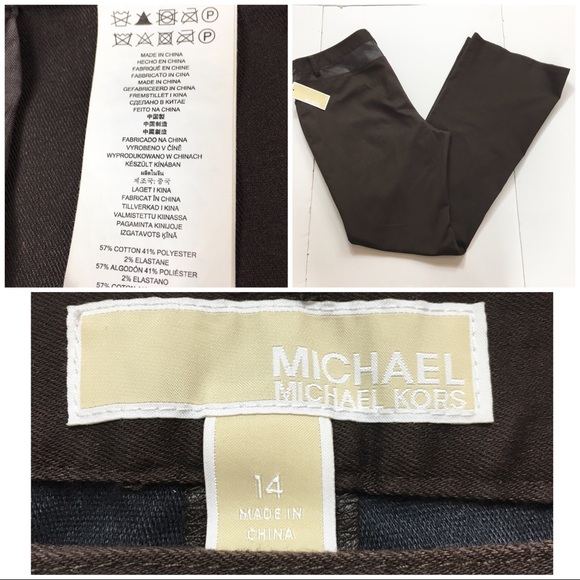 NWT Michael Michael Kors Brown Flare Pants - Picture 7 of 8